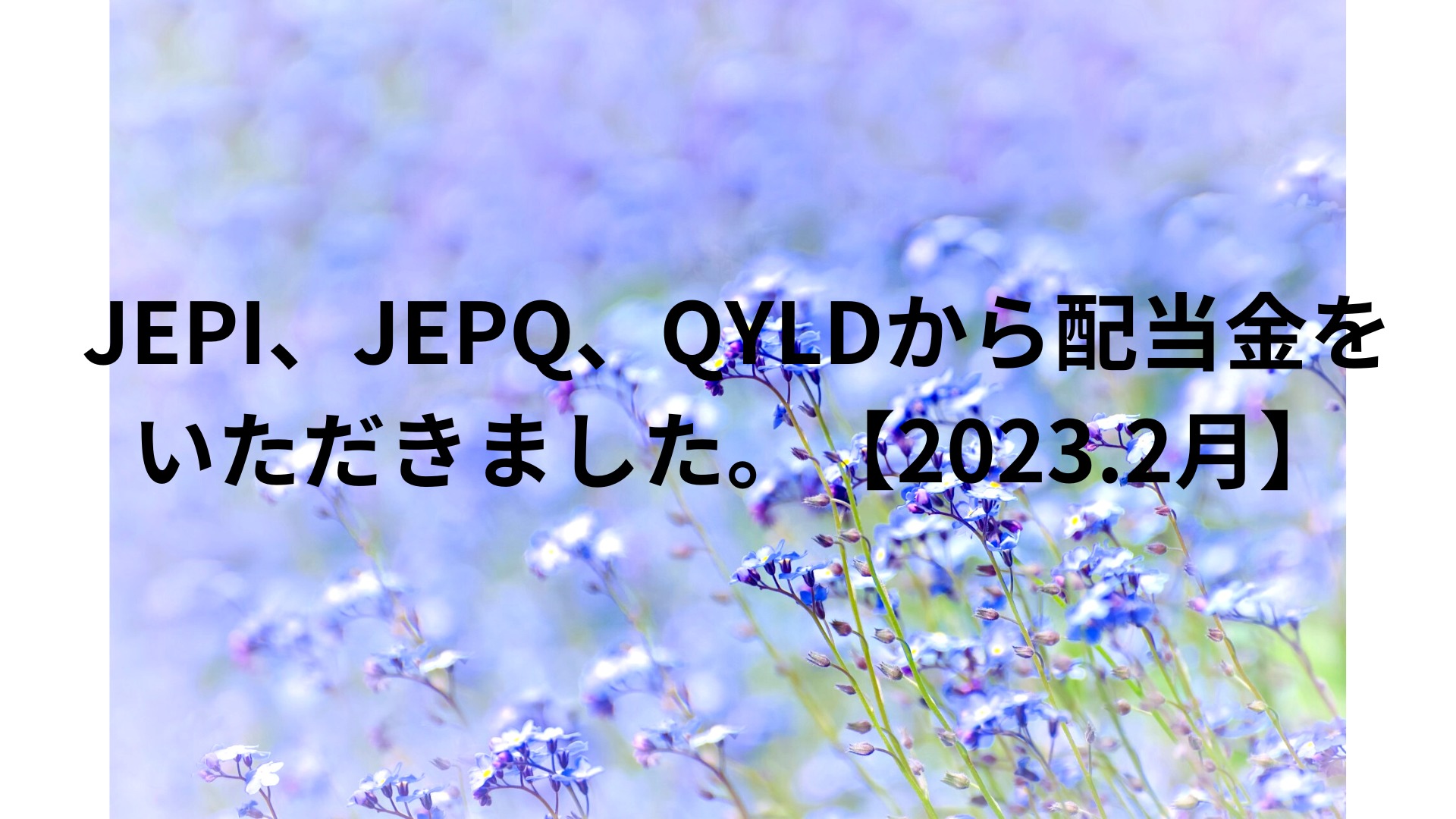 JEPI、JEPQ、QYLDから配当金をいただきました。【2023.2月】